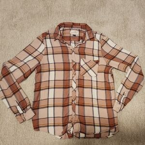 Universal Thread Tan and Yellow Plaid Shirt